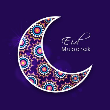 Beautiful crescent moon for Eid festival celebration.