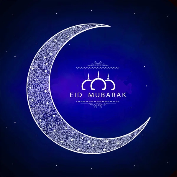 Creative crescent moon for Eid festival celebration. — Stok Vektör