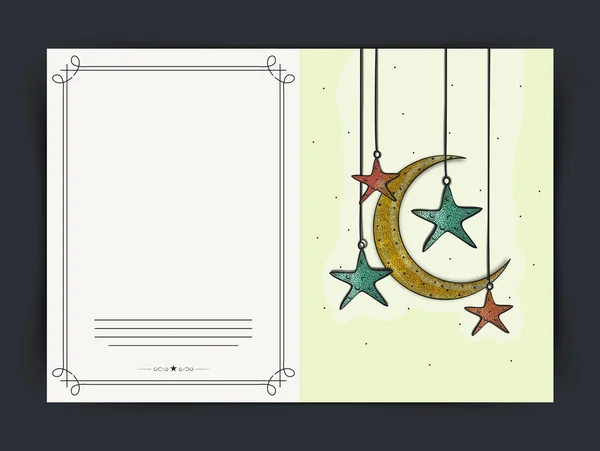 Eid Mubarak kutlama tebrik kartı tasarımı. — Stok Vektör