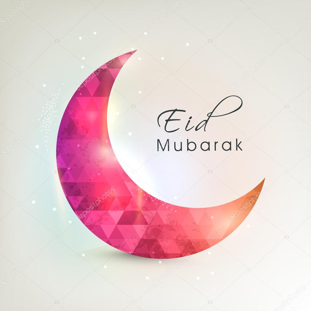 Beautiful crescent moon for Eid festival celebration.