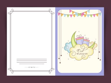 Eid Mubarak celebration greeting card design. clipart