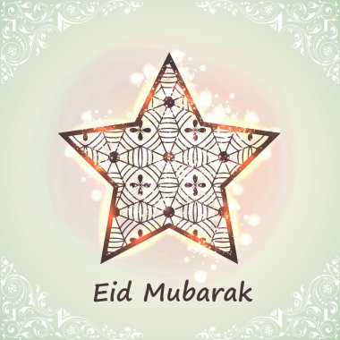 Creative star for Eid Mubarak celebration.