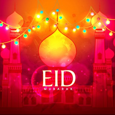 Beautiful mosque for Eid Mubarak celebration.