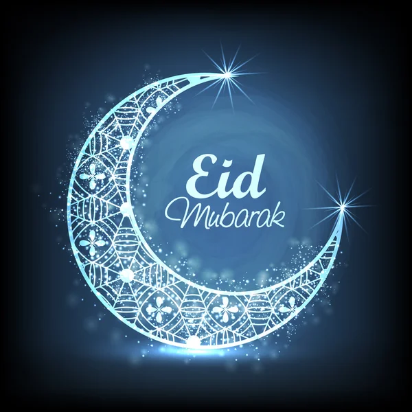 Kreativní měsíc pro eid mubarak oslava. — Stockový vektor