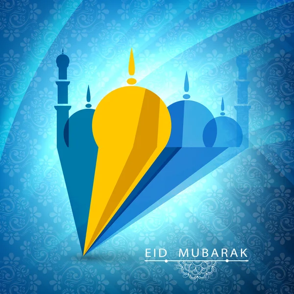 Creatieve moskee voor eid mubarak viering. — Stockvector