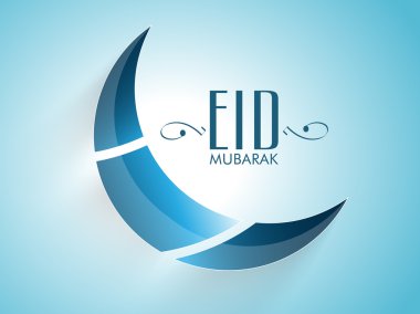 3D crescent moon for Eid festival celebration.