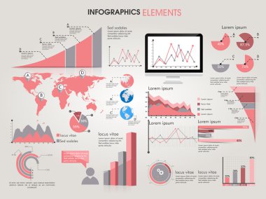 infographics öğeleri koleksiyonu.