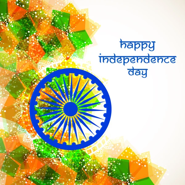 Tarjeta de felicitación para el Día de la Independencia India . — Archivo Imágenes Vectoriales