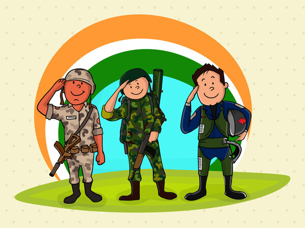Saluting officers for Indian Independence Day.