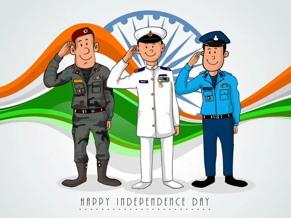 Army officers for Indian Independence Day. — ストックベクタ