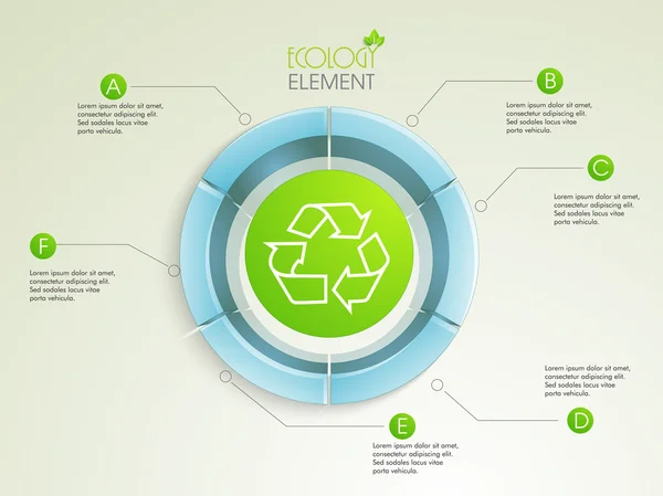 Creative 3D infographic element with recycle symbol. — Stock Vector