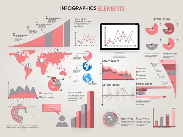 Sammlung von Elementen der Infografik. — Stockvektor