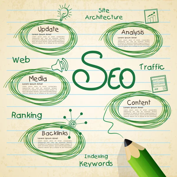 SEO infographic układ. — Wektor stockowy