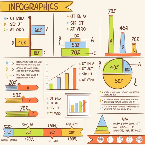 Elementos de infografía empresarial . — Vector de stock