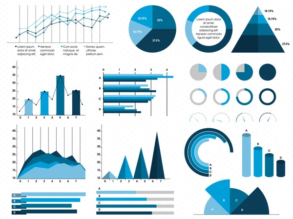 Set of various business infographic elements. — Stock Vector