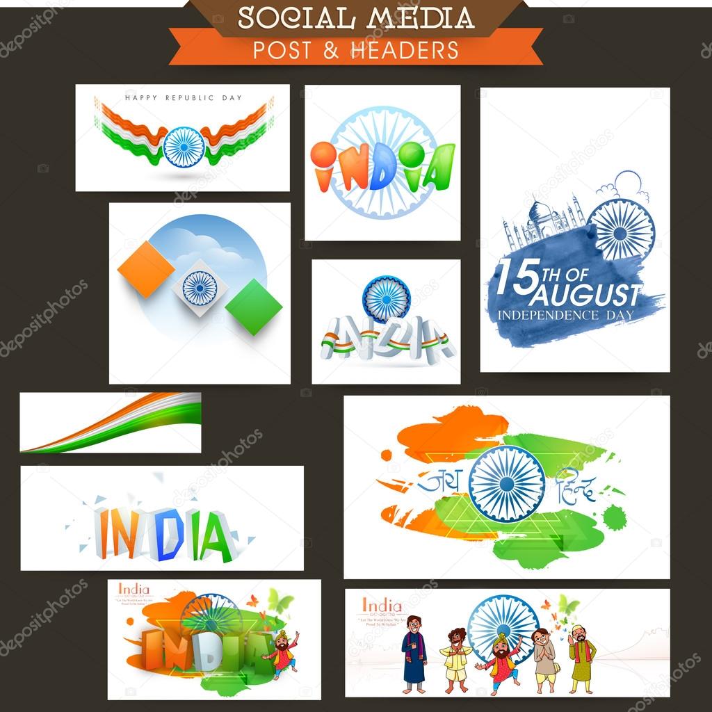 Social media header for Indian Independence Day.