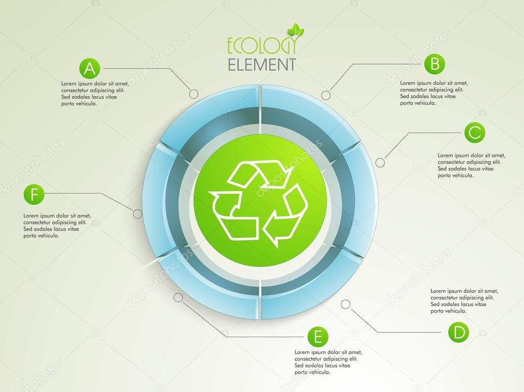 Creative 3D infographic element with recycle symbol.