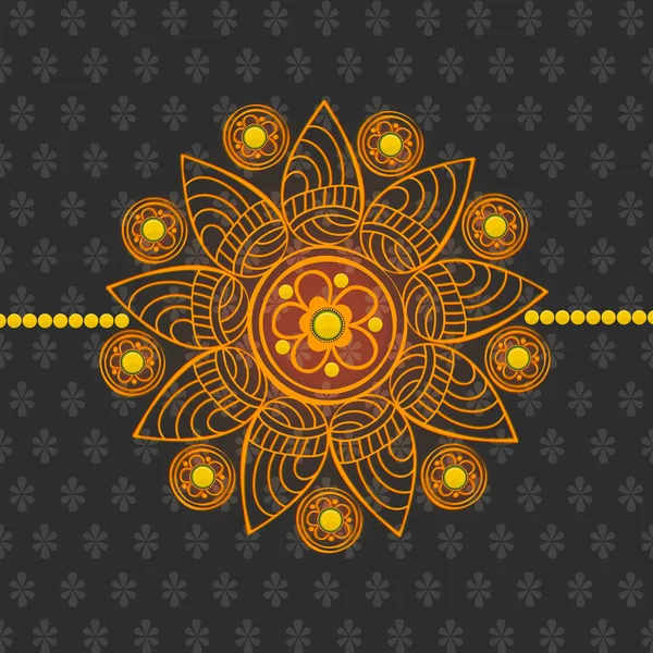 Kwiatowy rakhi za szczęśliwy Raksha Bandhan celebracja. — Wektor stockowy