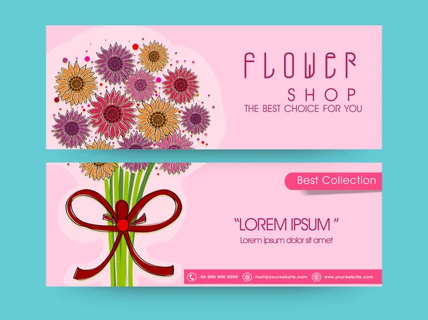 Concetto di progettazione intestazione negozio di fiori . — Vettoriale Stock