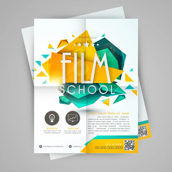 Diseño de pancartas o pancartas para la escuela de cine . — Vector de stock