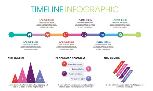 Набір інфографічних елементів часової лінії . — стоковий вектор