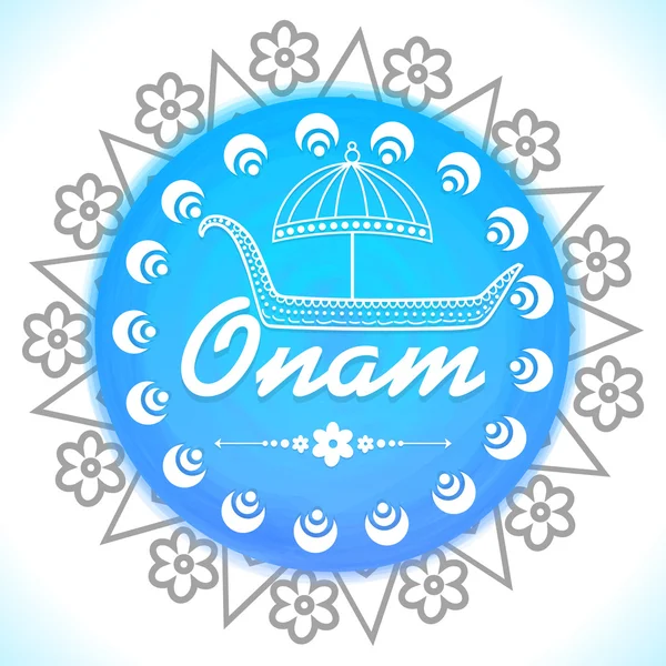 Stilvoller Rahmen für fröhliche Onam-Feier. — Stockvektor
