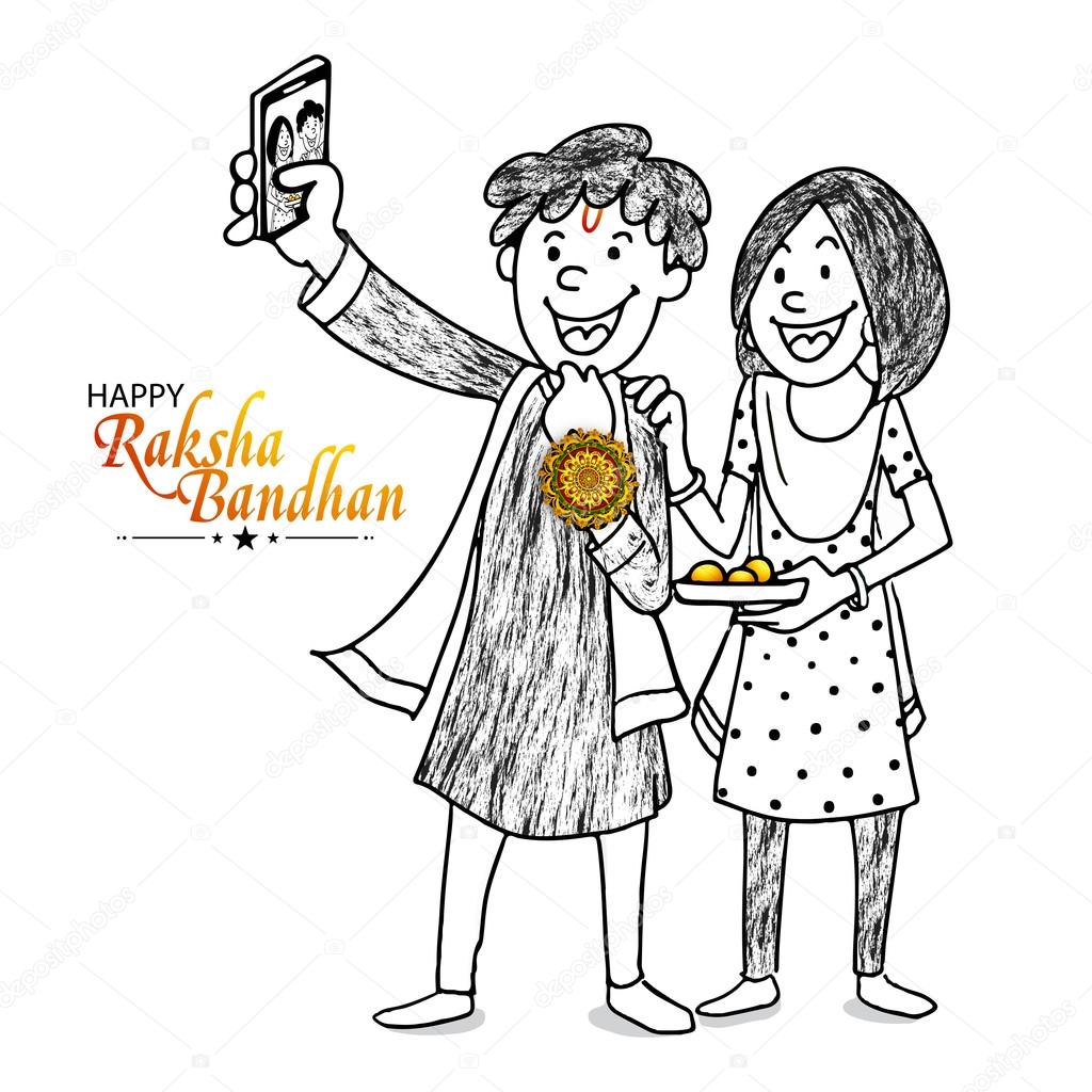 Happy brother and sister for Raksha Bandhan.