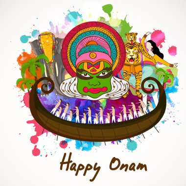 Happy Onam celebration concept. clipart