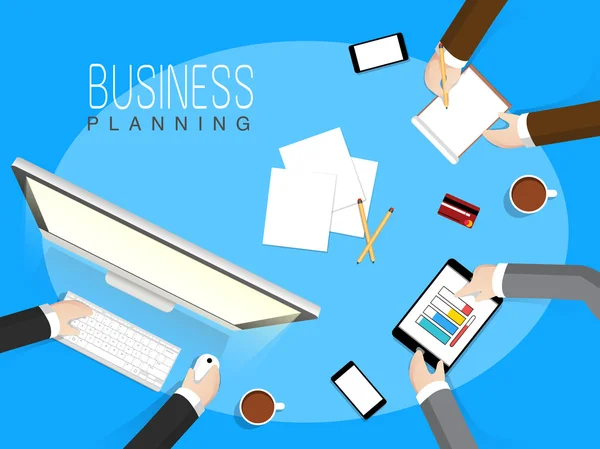 Young business people planning their business. — Stockvector