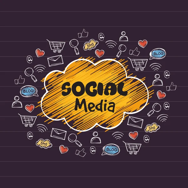 Set di diverse icone dei social media . — Vettoriale Stock