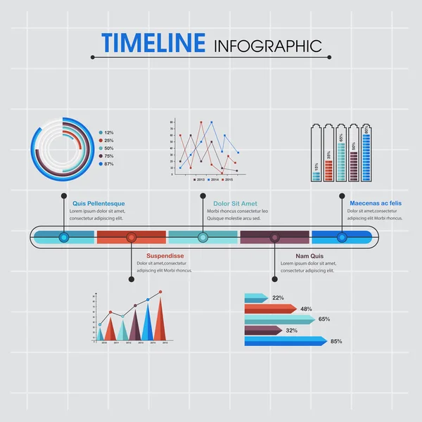 Conjunto de elementos infográficos da linha do tempo para negócios . —  Vetores de Stock