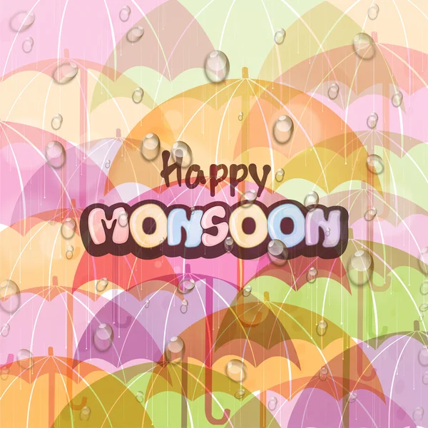 Poster or banner design for Monsoon Season. — ストックベクタ