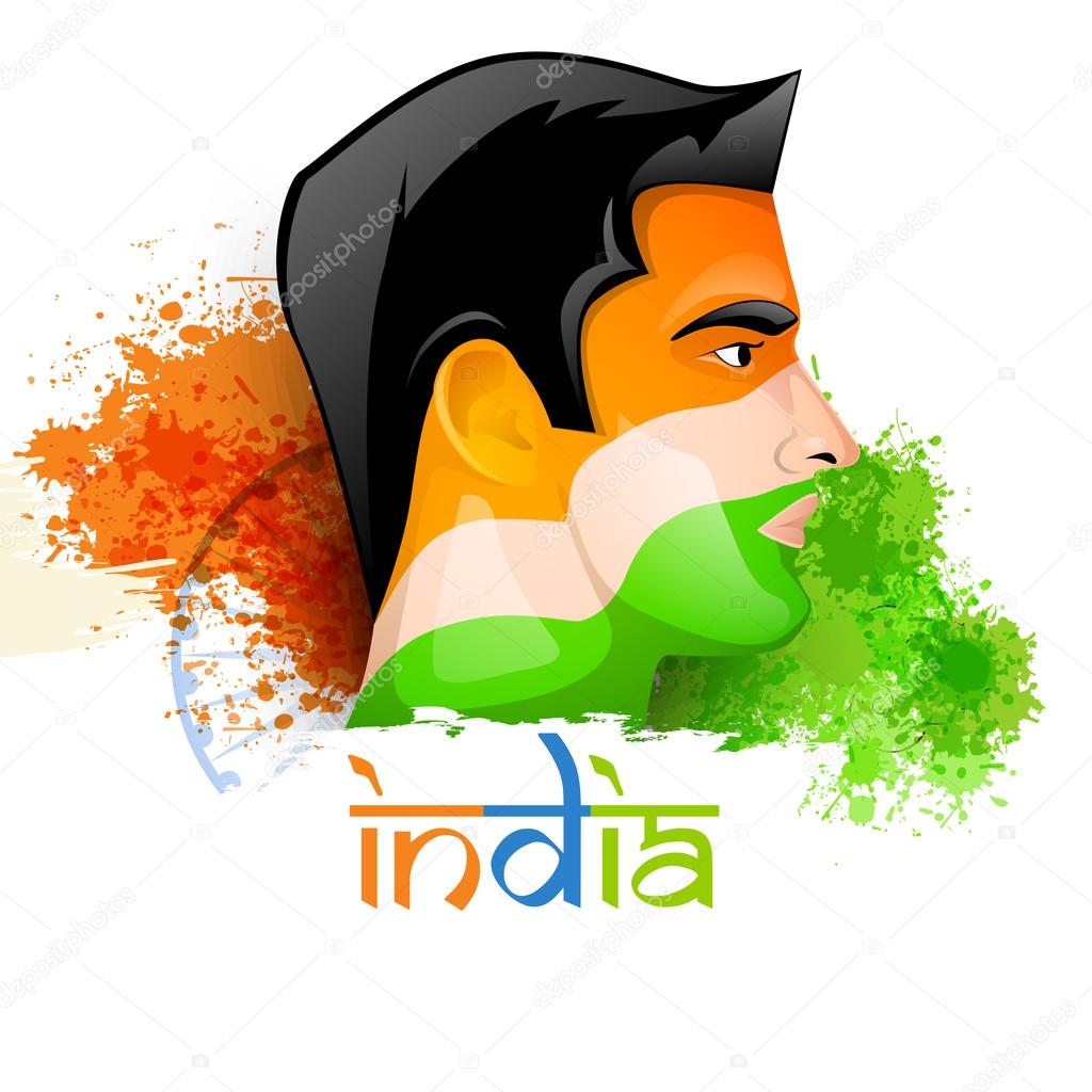 Human face for Indian Independence Day.