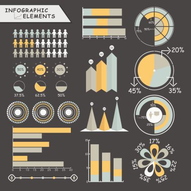 Çeşitli iş Infographic öğeleri kümesi.