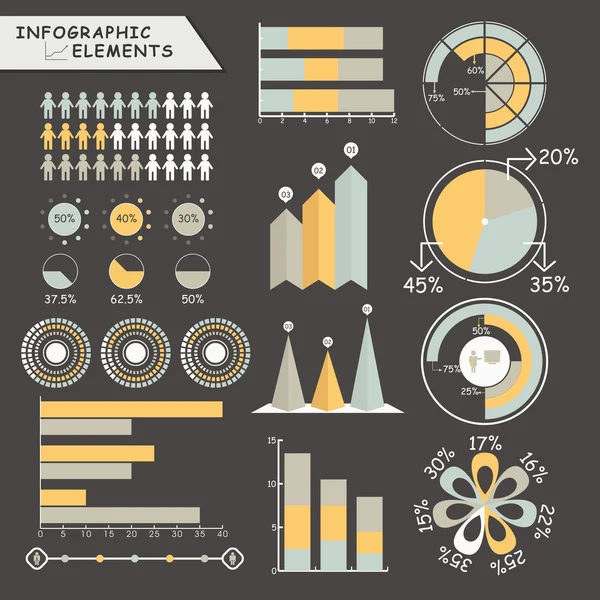 Çeşitli iş Infographic öğeleri kümesi. — Stok Vektör