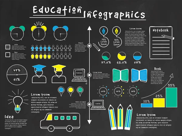 Eğitim Infographic öğeleri kümesi. — Stok Vektör