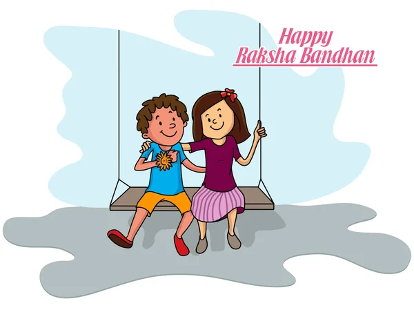 Hermano y hermana para la celebración de Raksha Bandhan . — Archivo Imágenes Vectoriales
