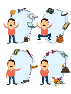 Young businessman in different pose.