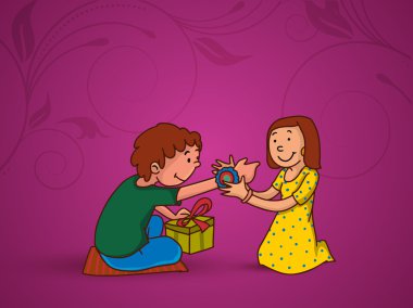 Sevimli çocuklar Raksha Bandhan kutlama için.