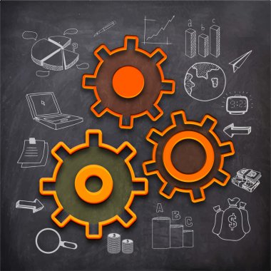 Cogwheels infographic for business.