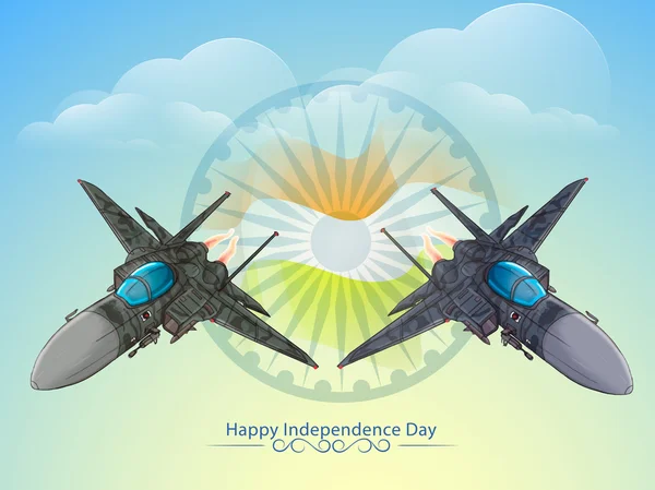 Aviões de combate para o Dia da Independência da Índia . — Vetor de Stock
