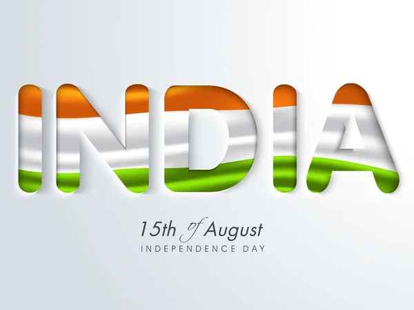 Texto creativo para el Día de la Independencia India . — Vector de stock