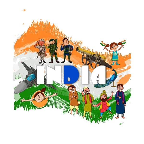 Indian Independence Day celebration concept. — Stok Vektör