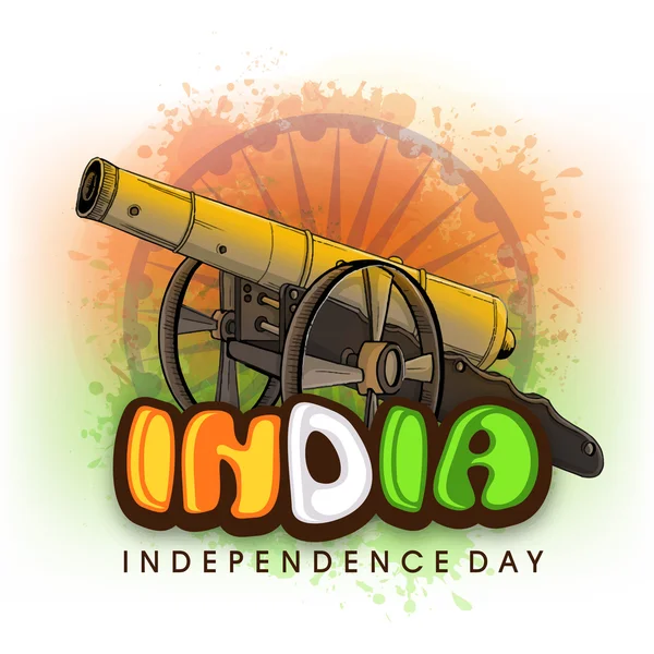 Cannone per il giorno dell'indipendenza indiana . — Vettoriale Stock