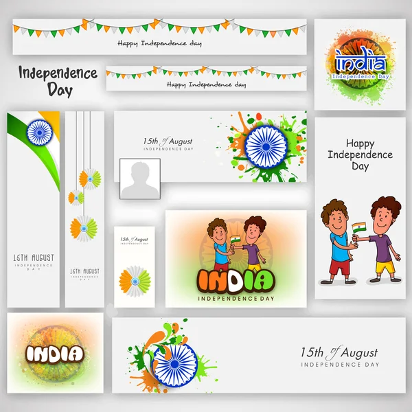 En-tête des médias sociaux pour le Jour de l'indépendance indienne . — Image vectorielle