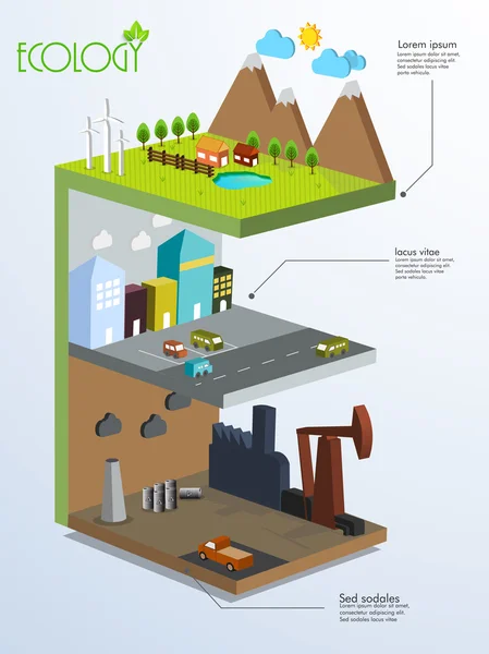 Kreativní infographic prvky pro ekologii koncept. — Stockový vektor