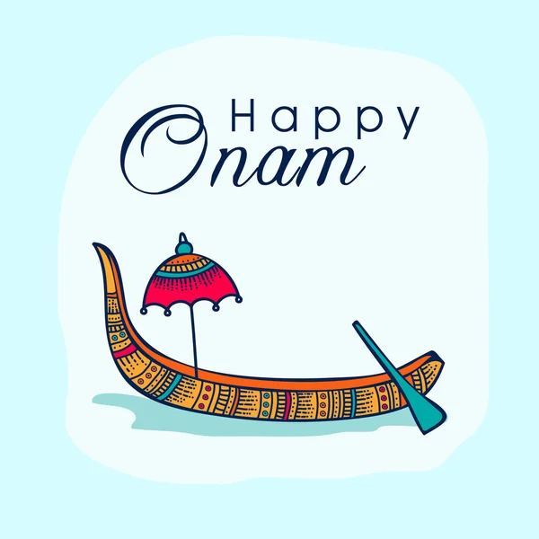 남쪽 인도 축제, Onam 인사말 카드. — 스톡 벡터