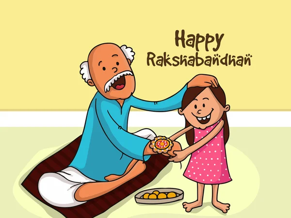 Roztomilá dívka Raksha Bandhan oslavu. — Stockový vektor
