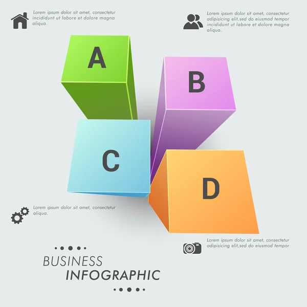 Layout Infográfico de Negócios Colorido . — Vetor de Stock