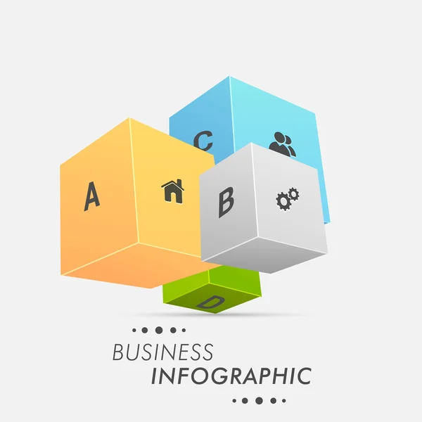 Layout de infográficos de negócios 3D . — Vetor de Stock